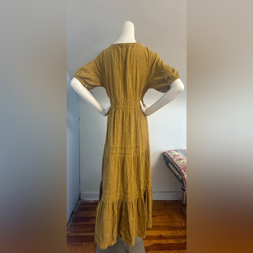 Lucky Brand Mustard Button-Front Maxi Dress - Picture 7 of 9